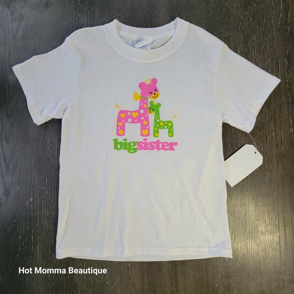 Toddler Big Sister Giraffe Duo Graphic Tee 6-8Y